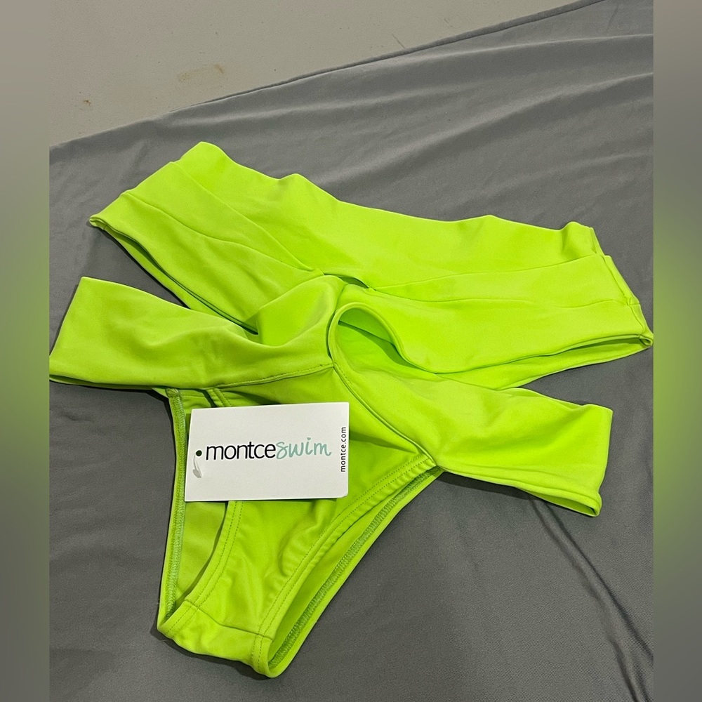 Montce Swim Aura Criss-Cross Bikini Bottoms.  Size-L.  New with Tags.